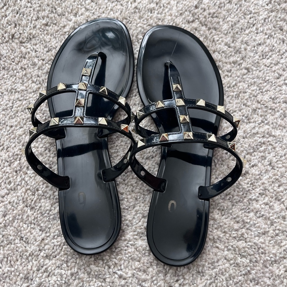 Nordstrom Mix No.6 Black Studded Gladiator Sandals